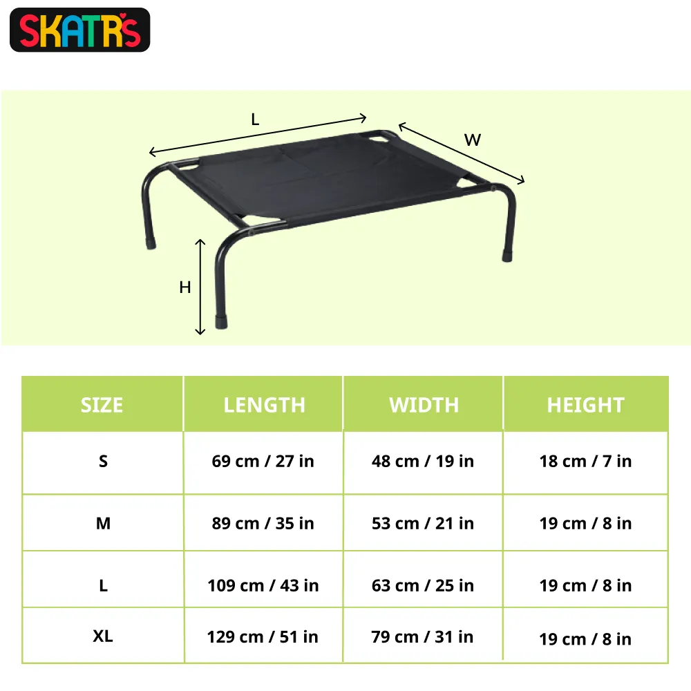 Skatrs Elevated Beds for Dogs & Cats (Black)