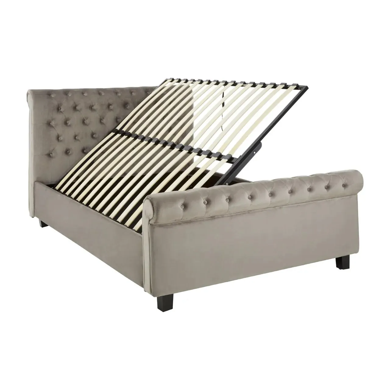 STAMFORD STEEL SHADE KINGSIZE OTTOMAN BED