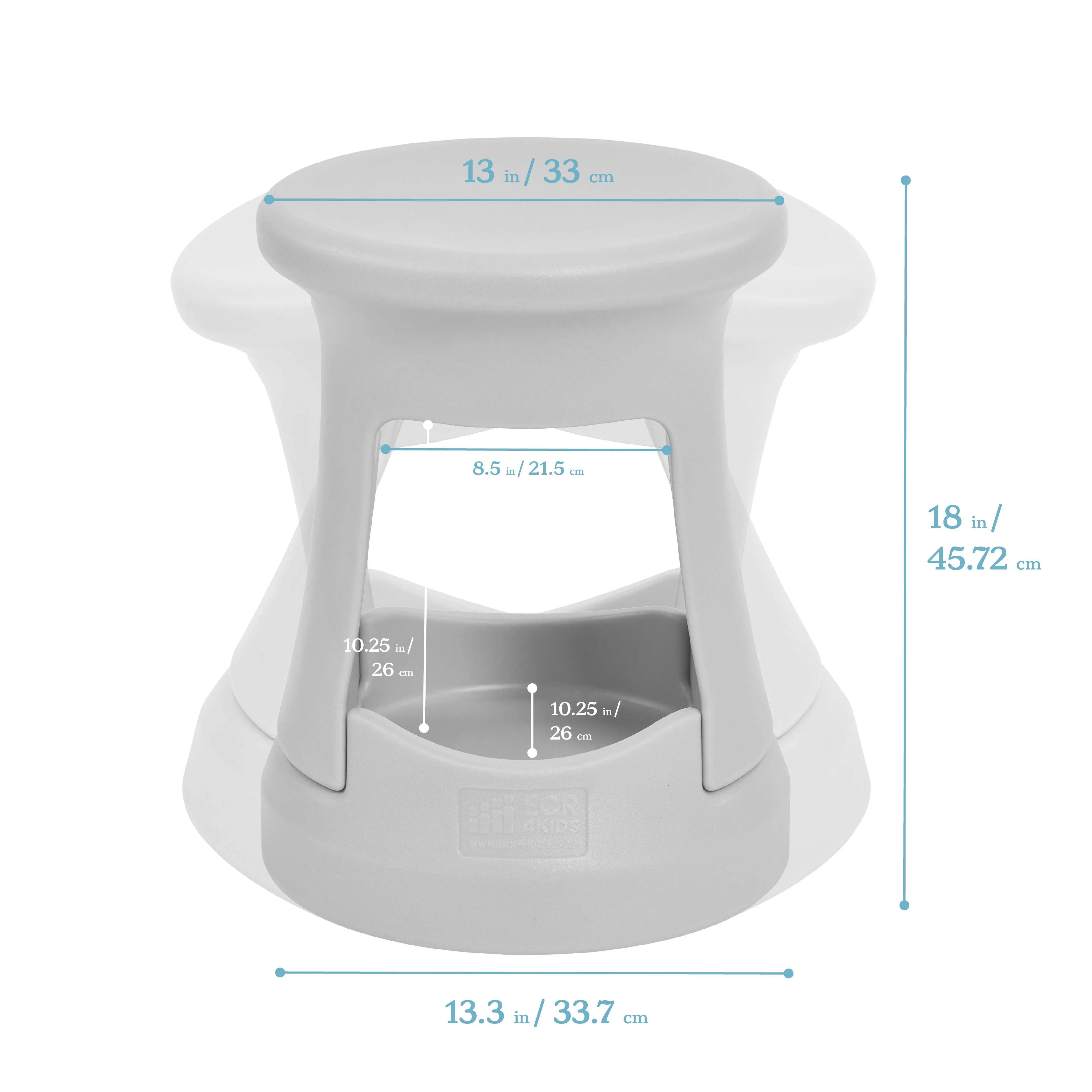 Storage Wobble Stool, Active Learning Chair, Flexible Seating, 18in Seat Height