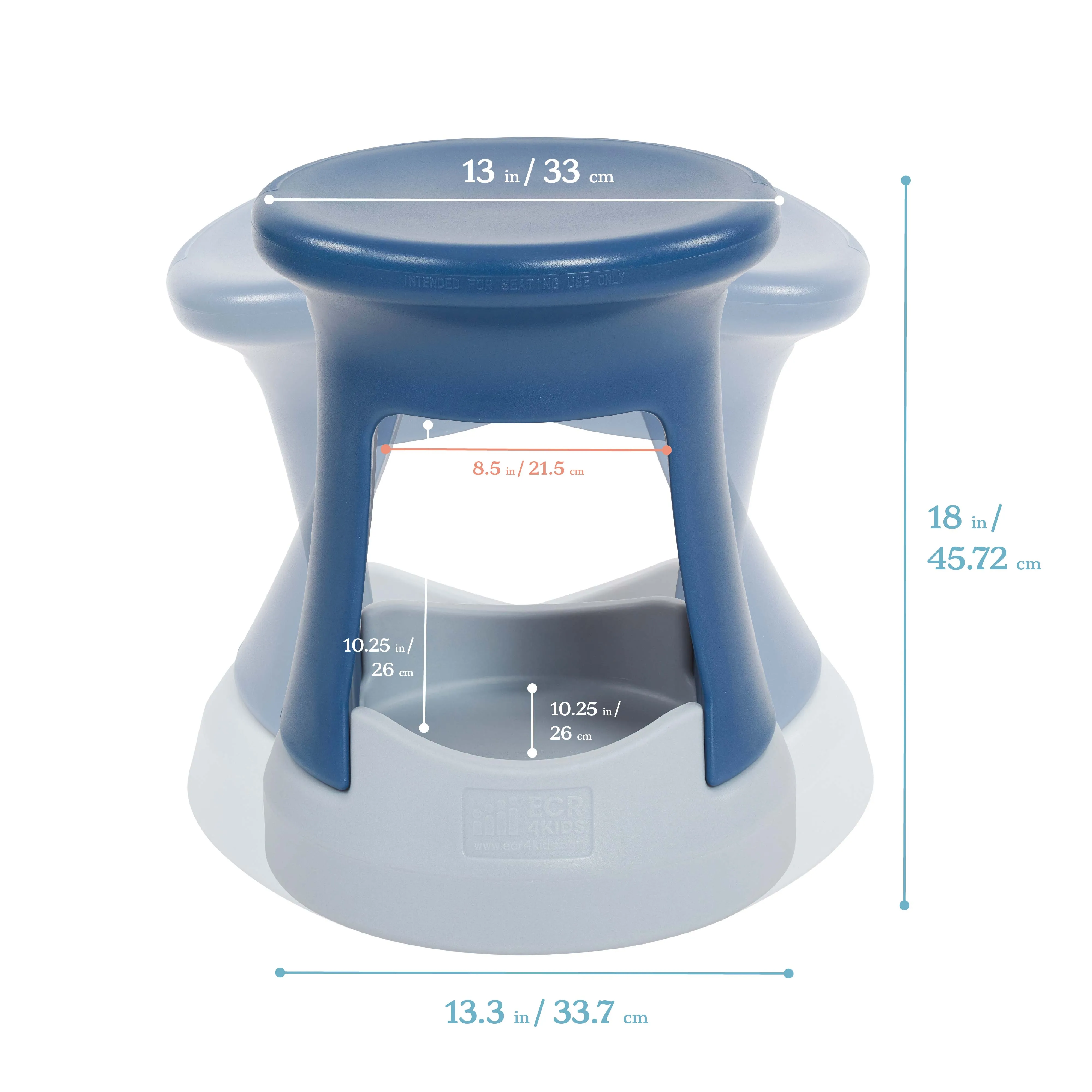 Storage Wobble Stool, Active Learning Chair, Flexible Seating, 18in Seat Height