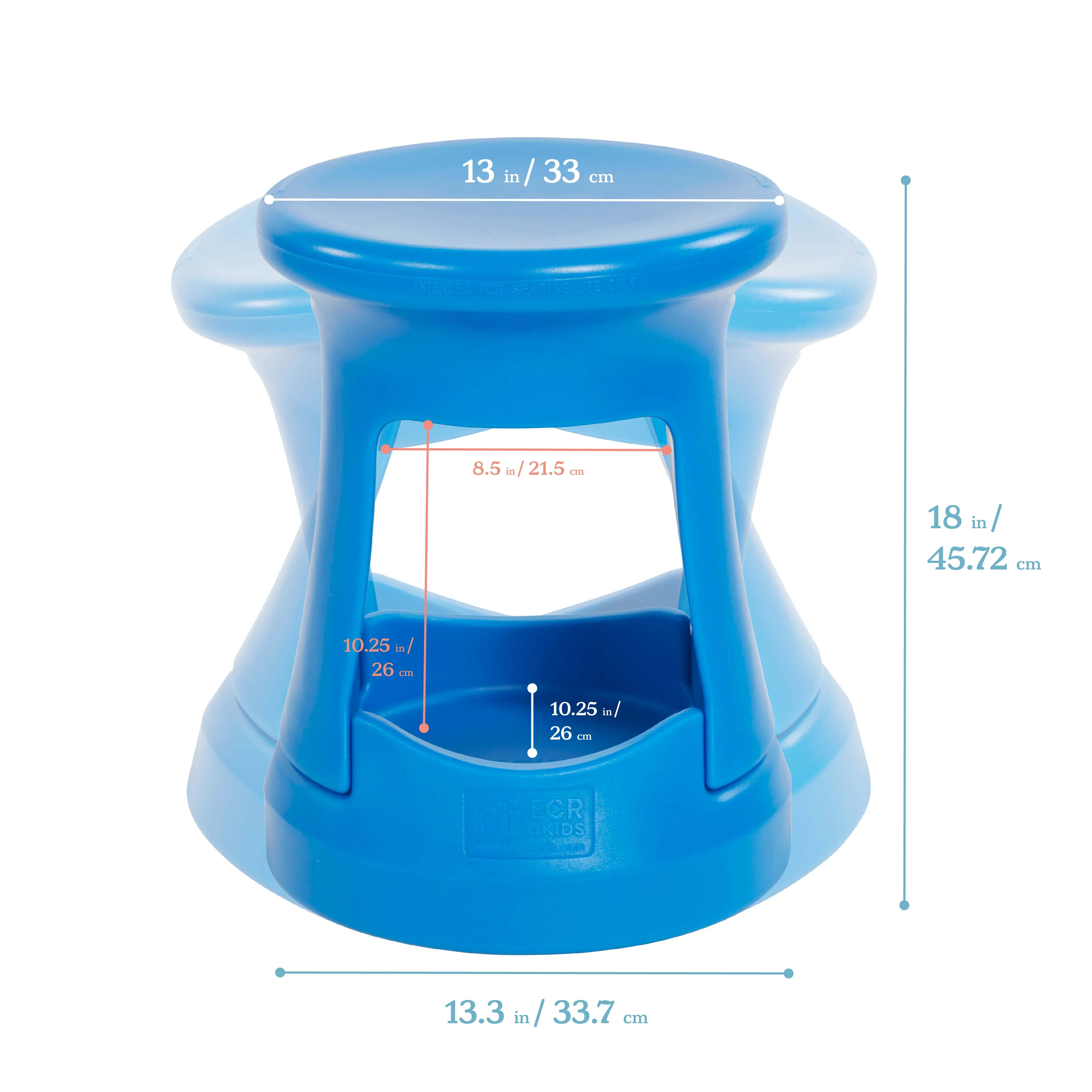 Storage Wobble Stool, Active Learning Chair, Flexible Seating, 18in Seat Height