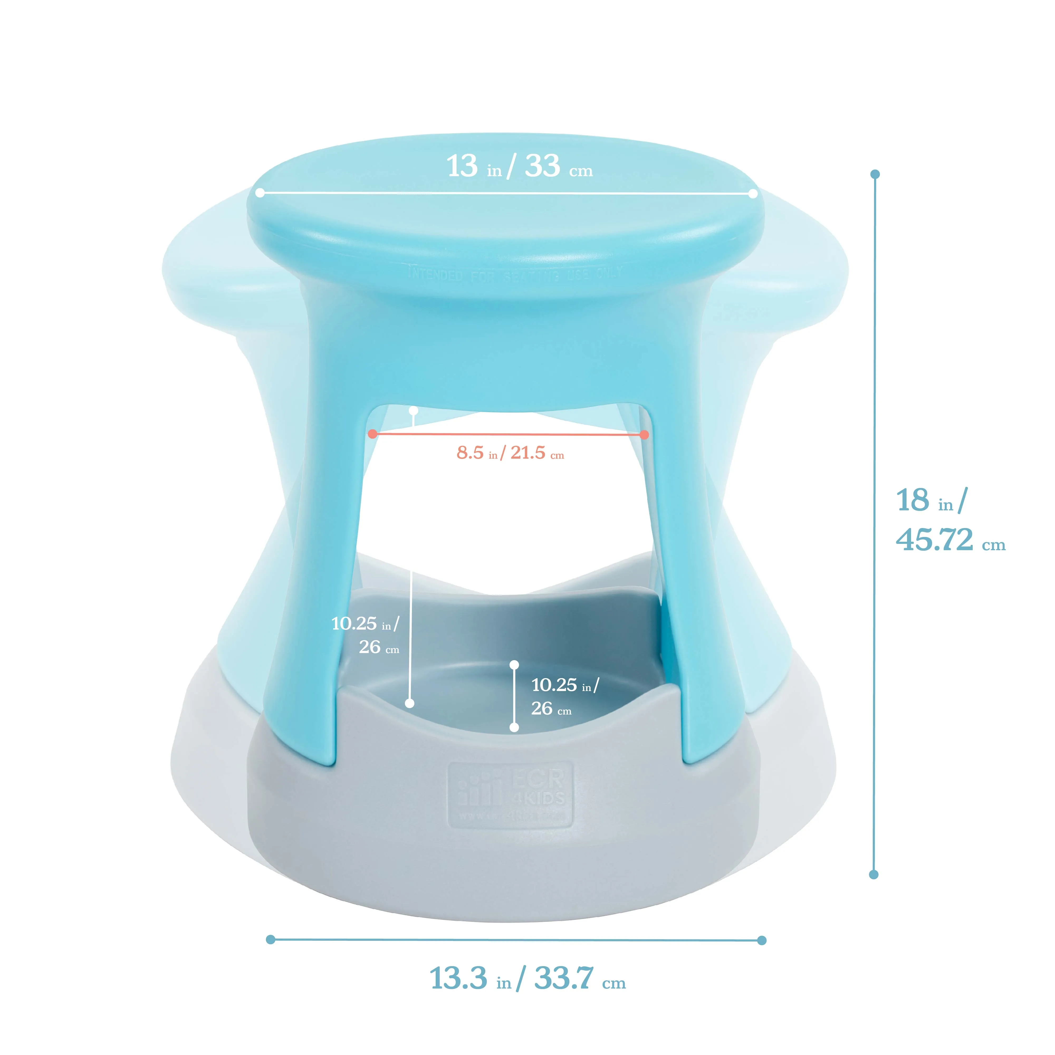 Storage Wobble Stool, Active Learning Chair, Flexible Seating, 18in Seat Height