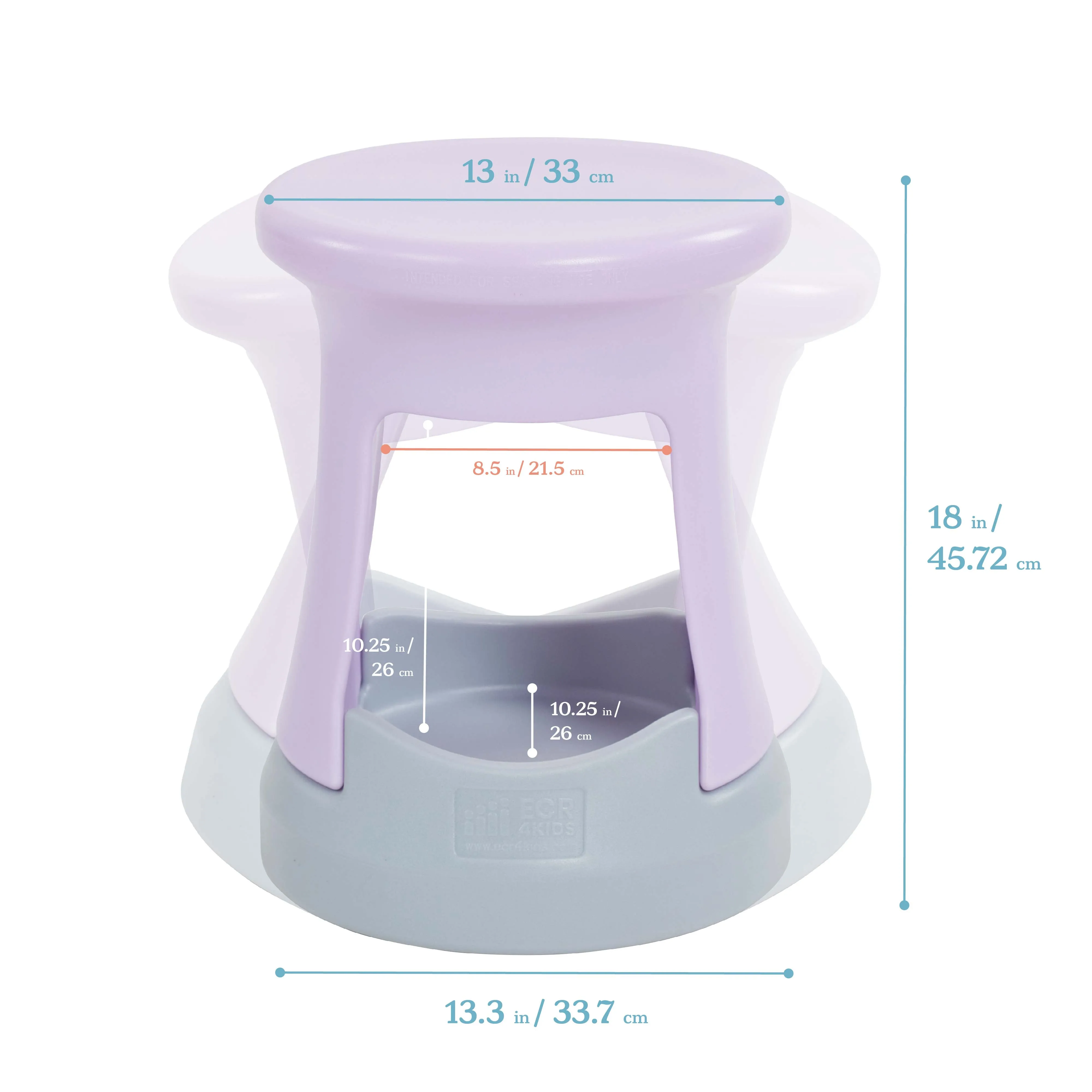 Storage Wobble Stool, Active Learning Chair, Flexible Seating, 18in Seat Height