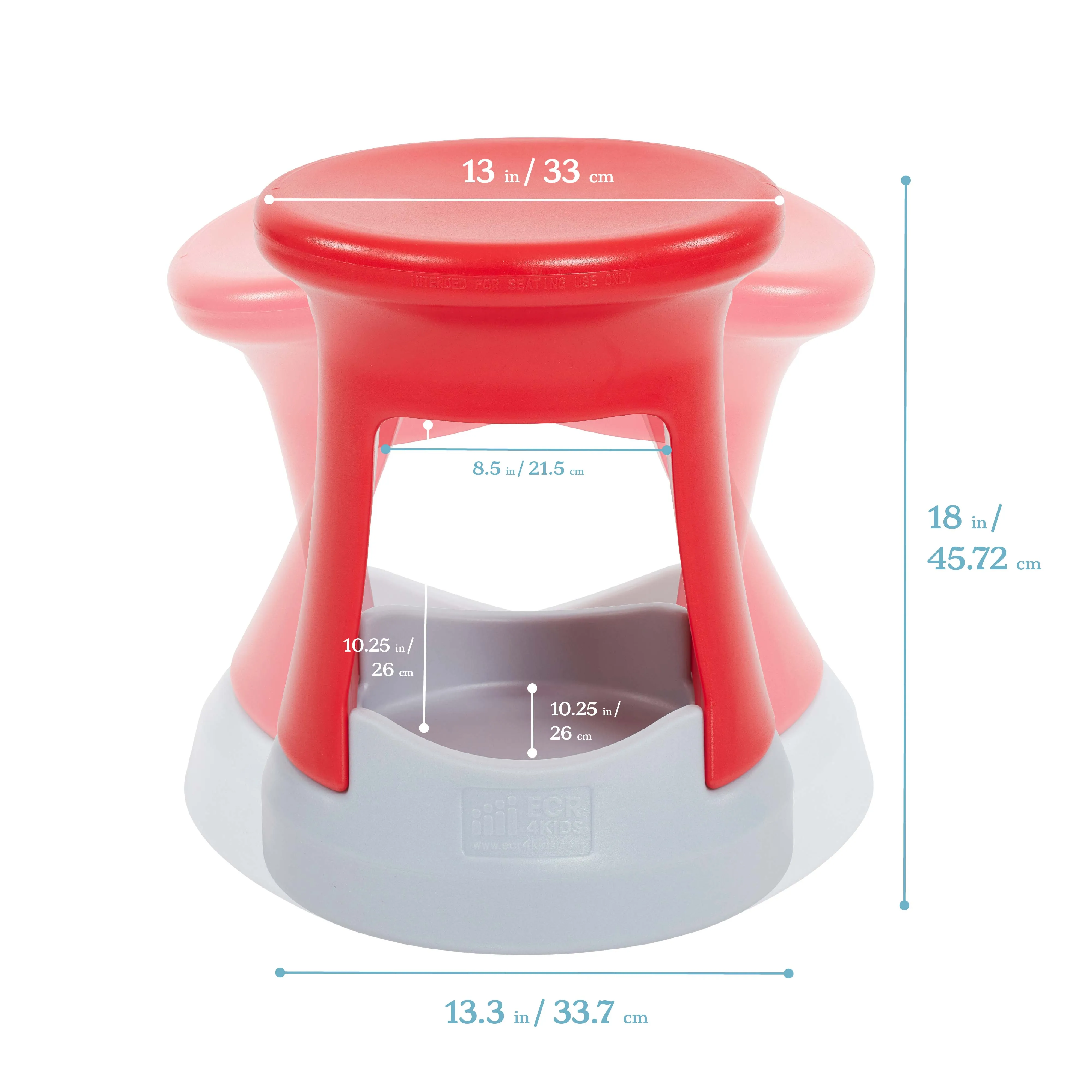 Storage Wobble Stool, Active Learning Chair, Flexible Seating, 18in Seat Height