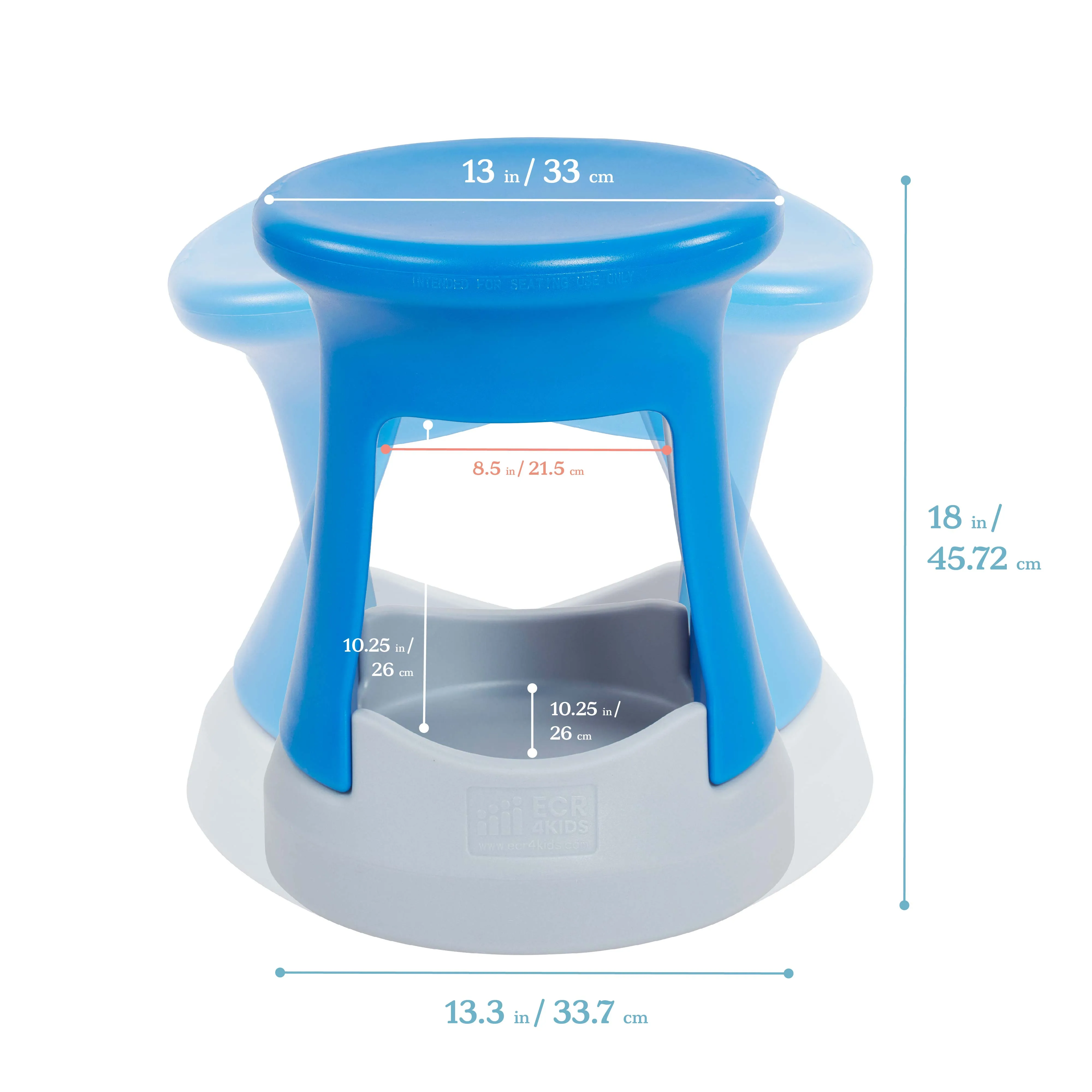 Storage Wobble Stool, Active Learning Chair, Flexible Seating, 18in Seat Height