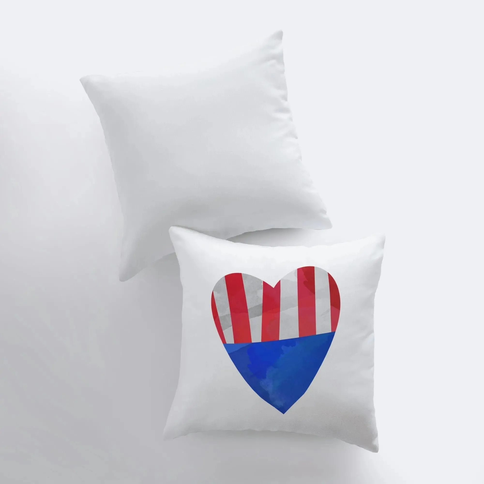 Stripes Heart | Pillow Cover | Memorial Gift | Home Decor | Freedom Pillow | Throw Pillows | Bedroom Decor | Fourth of July