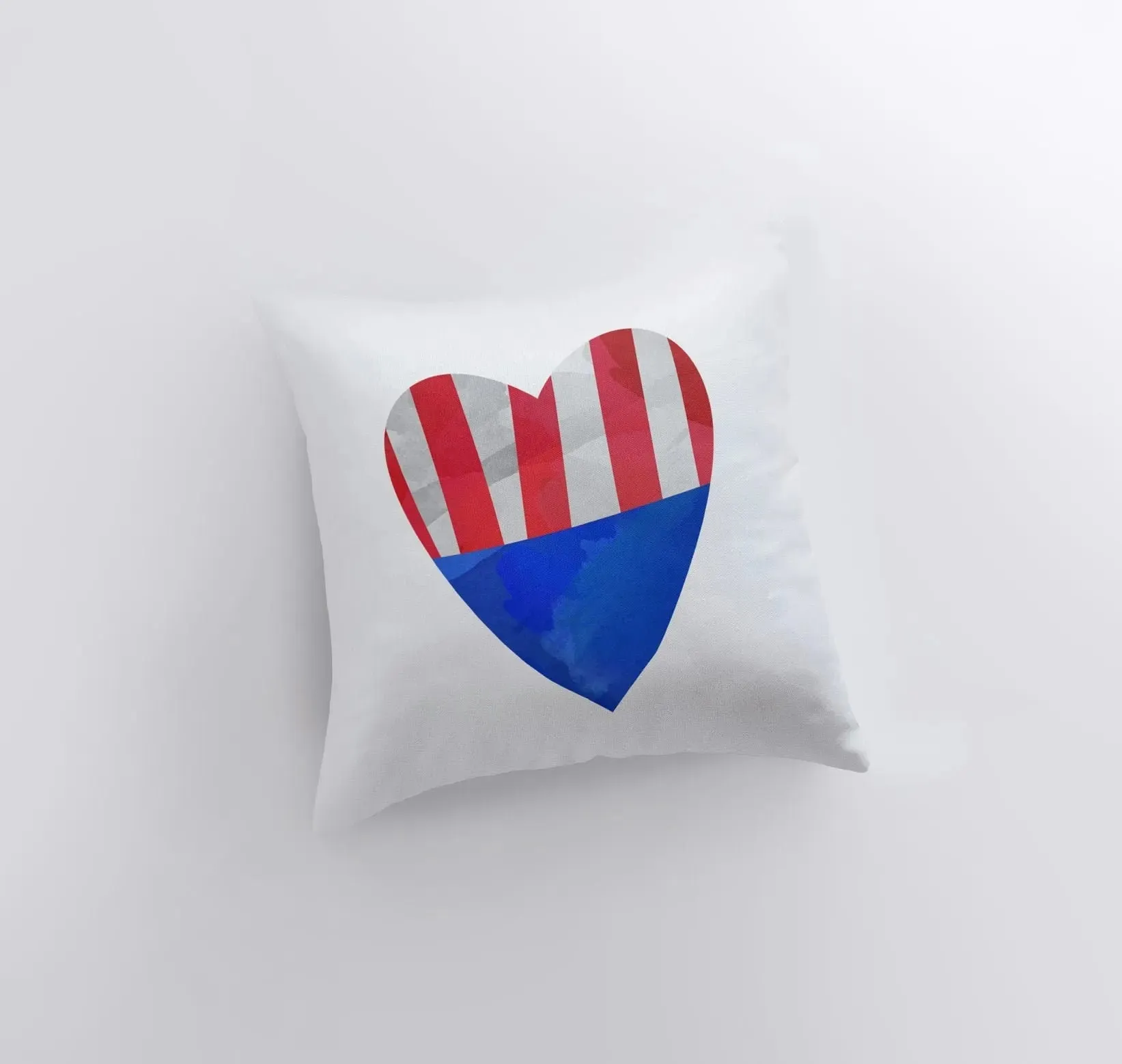 Stripes Heart | Pillow Cover | Memorial Gift | Home Decor | Freedom Pillow | Throw Pillows | Bedroom Decor | Fourth of July