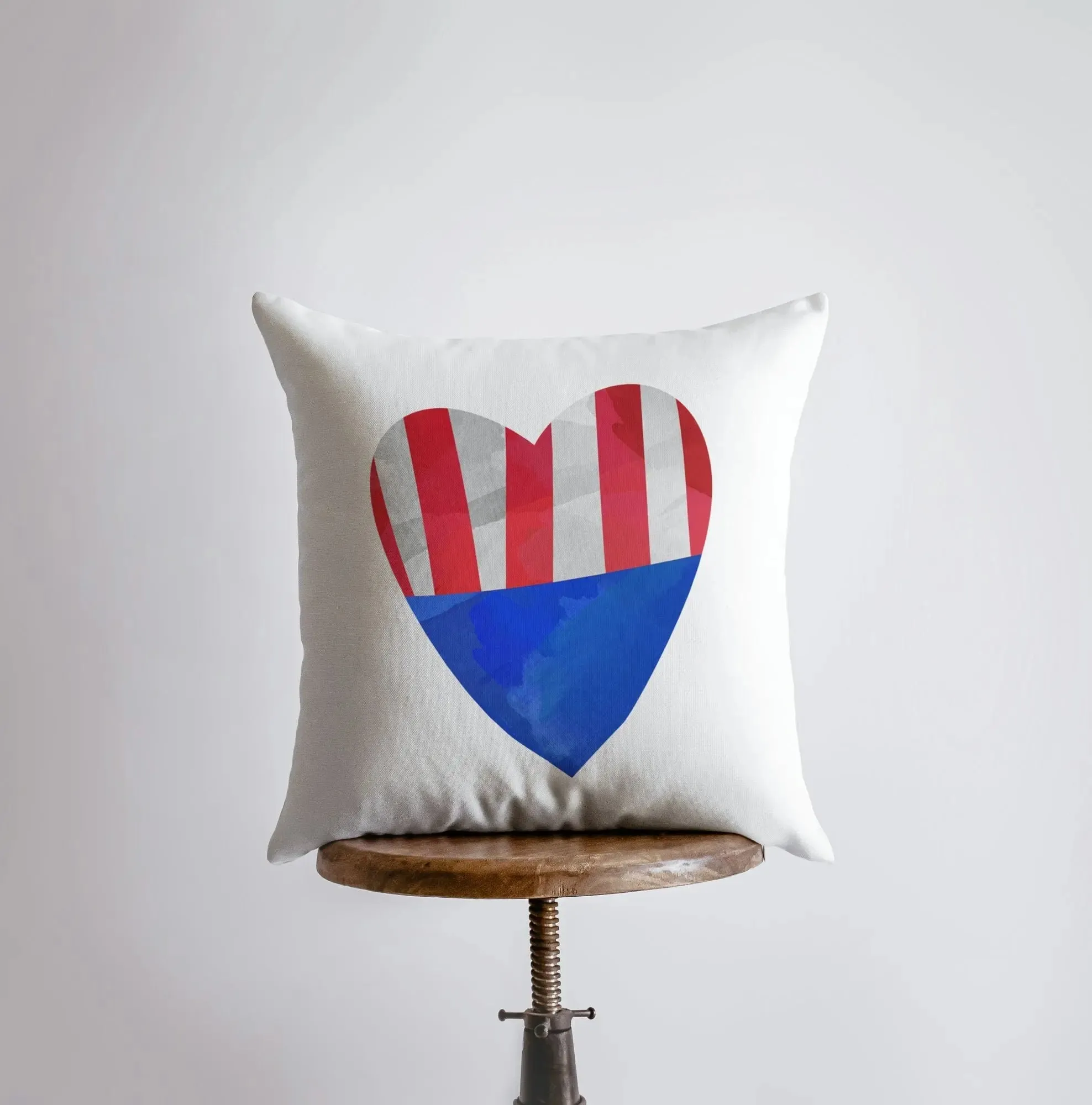 Stripes Heart | Pillow Cover | Memorial Gift | Home Decor | Freedom Pillow | Throw Pillows | Bedroom Decor | Fourth of July