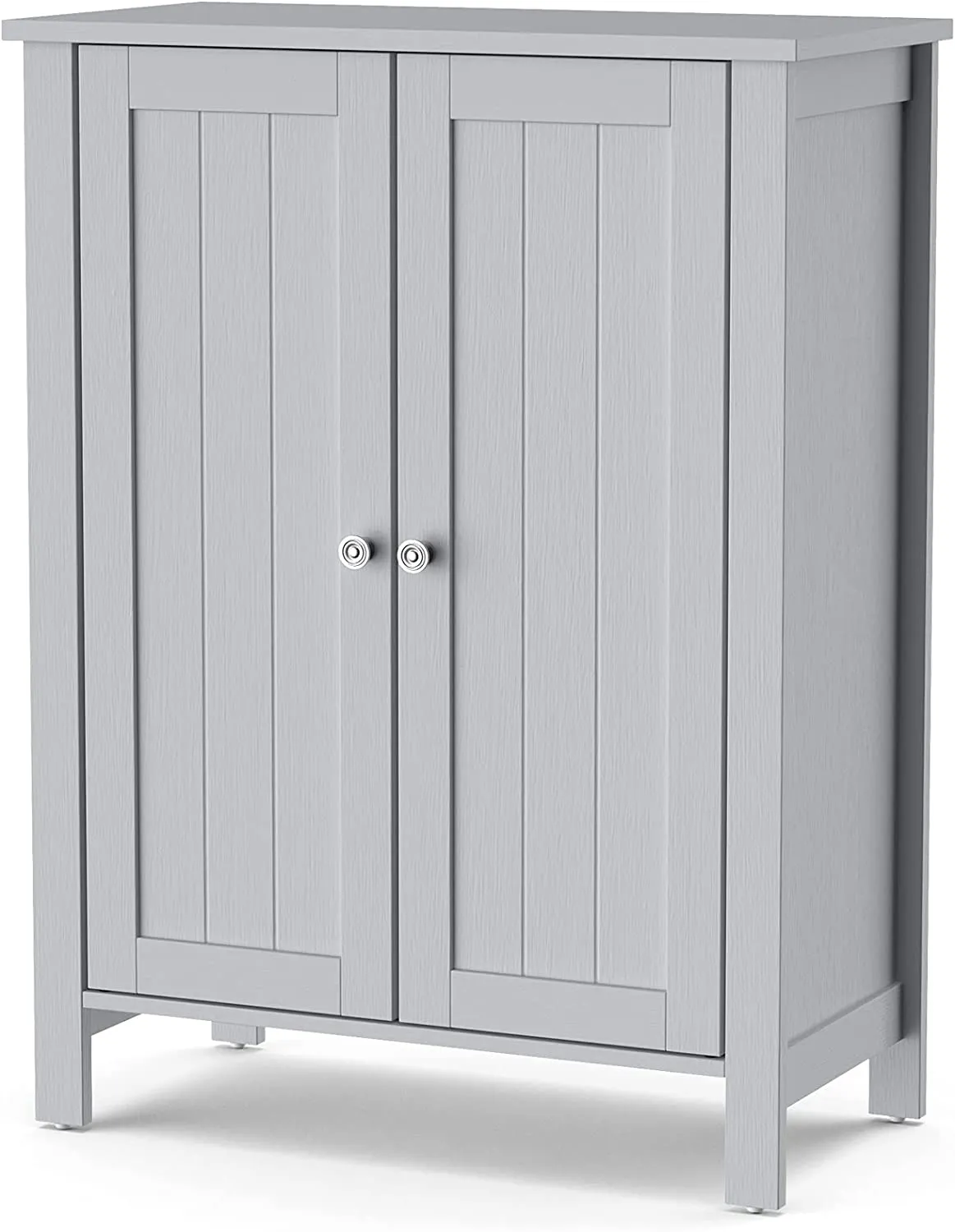 Tangkula Bathroom Floor Cabinet, Free Standing 3 Tier Storage Cabinet with Double Door & Adjustable Shelf, 23.5 x 12 x 31.5 Inches