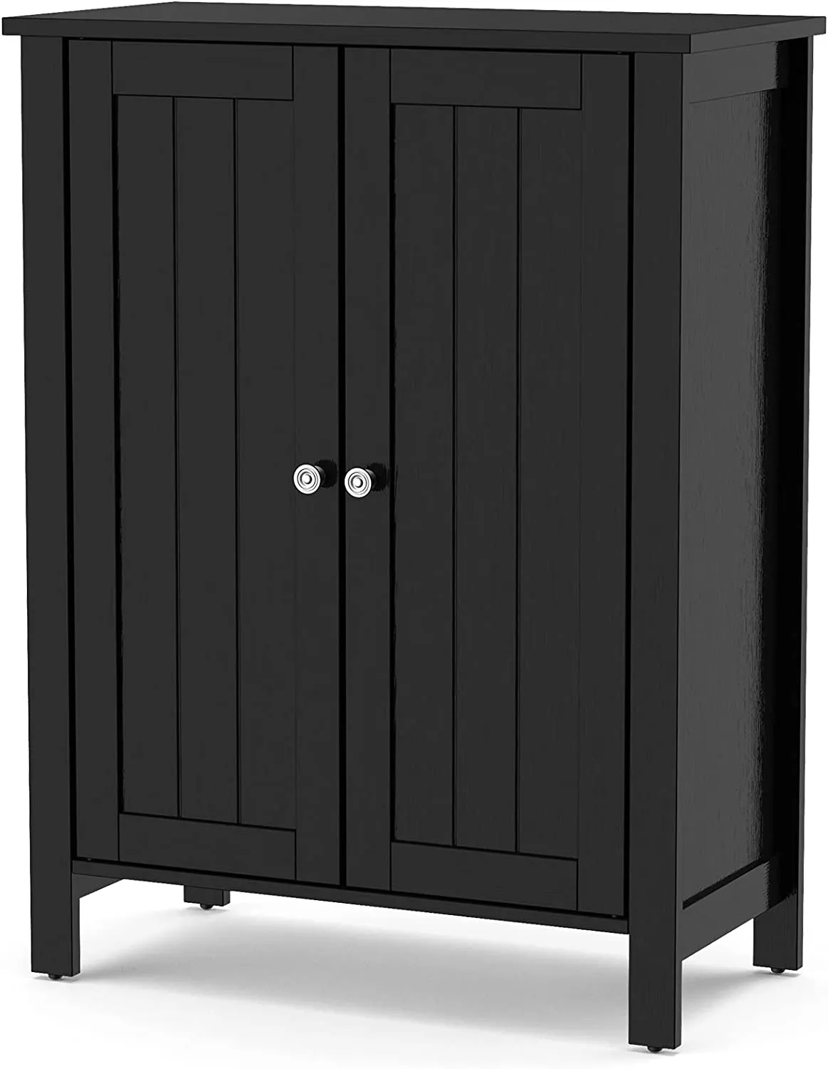 Tangkula Bathroom Floor Cabinet, Free Standing 3 Tier Storage Cabinet with Double Door & Adjustable Shelf, 23.5 x 12 x 31.5 Inches