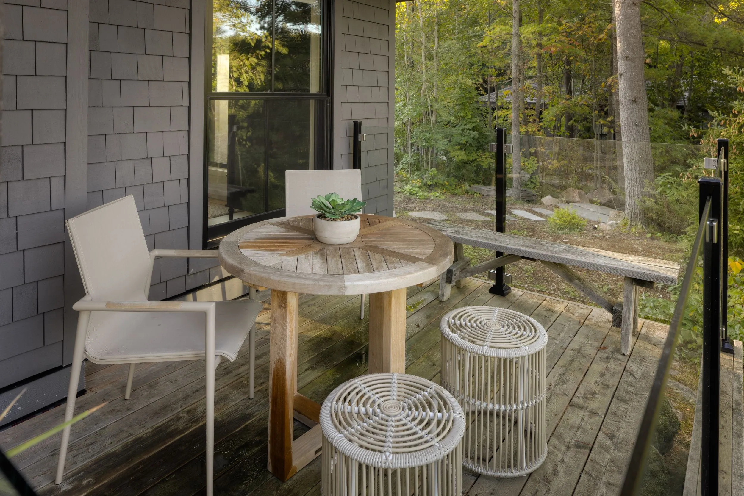 Teak Pedestal Bistro Table