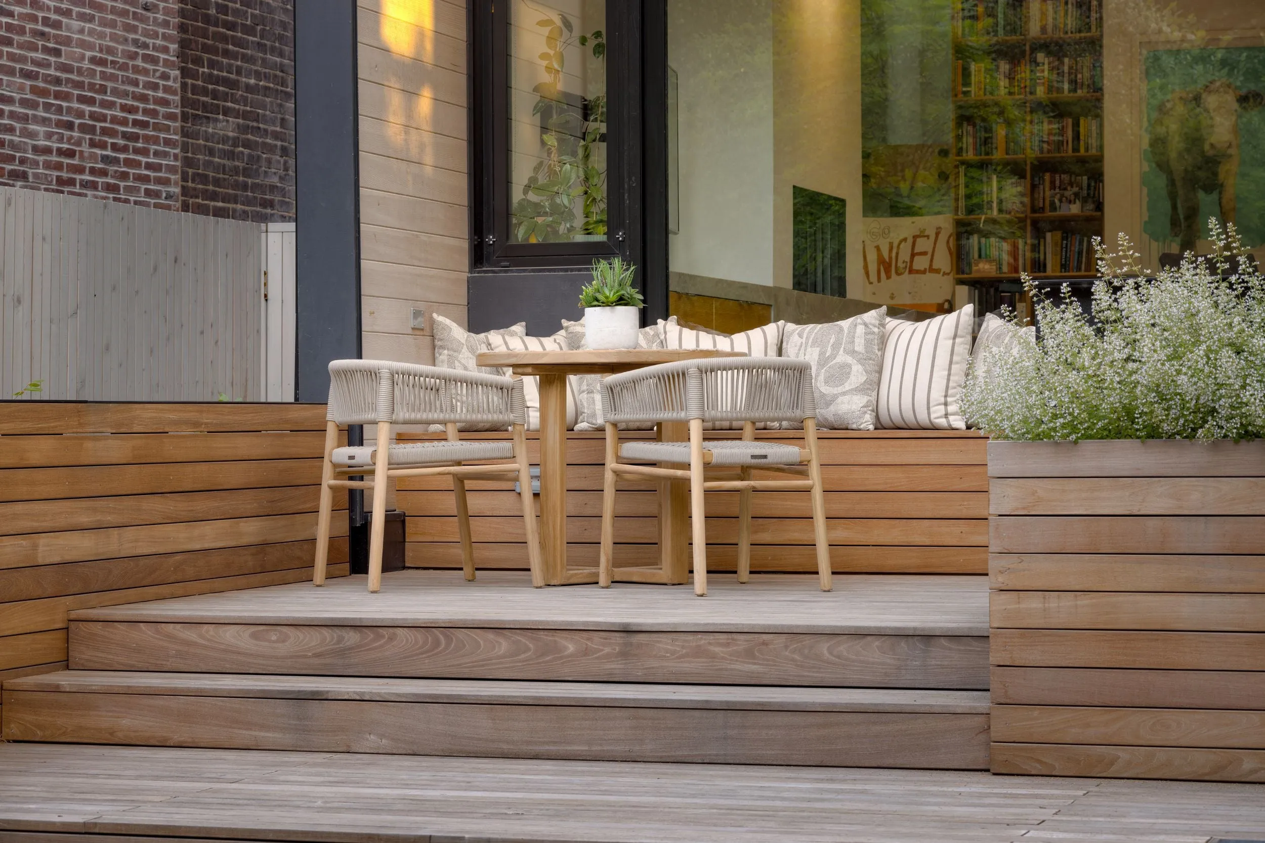 Teak Pedestal Bistro Table