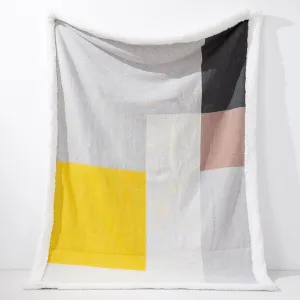 Throw / Blanket - Knitted Colourblock Geo Grey