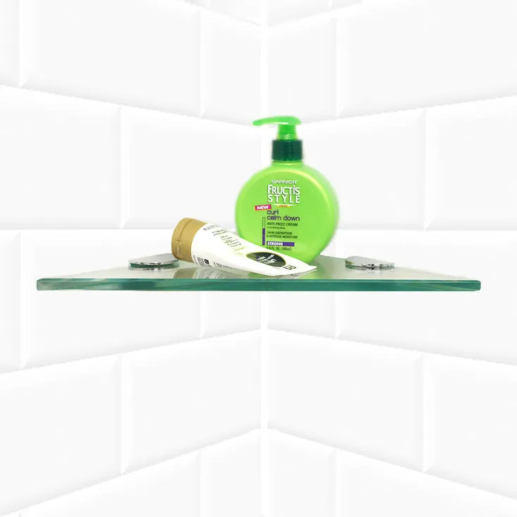 Triangle Shower Shelf with Half Round Clamps