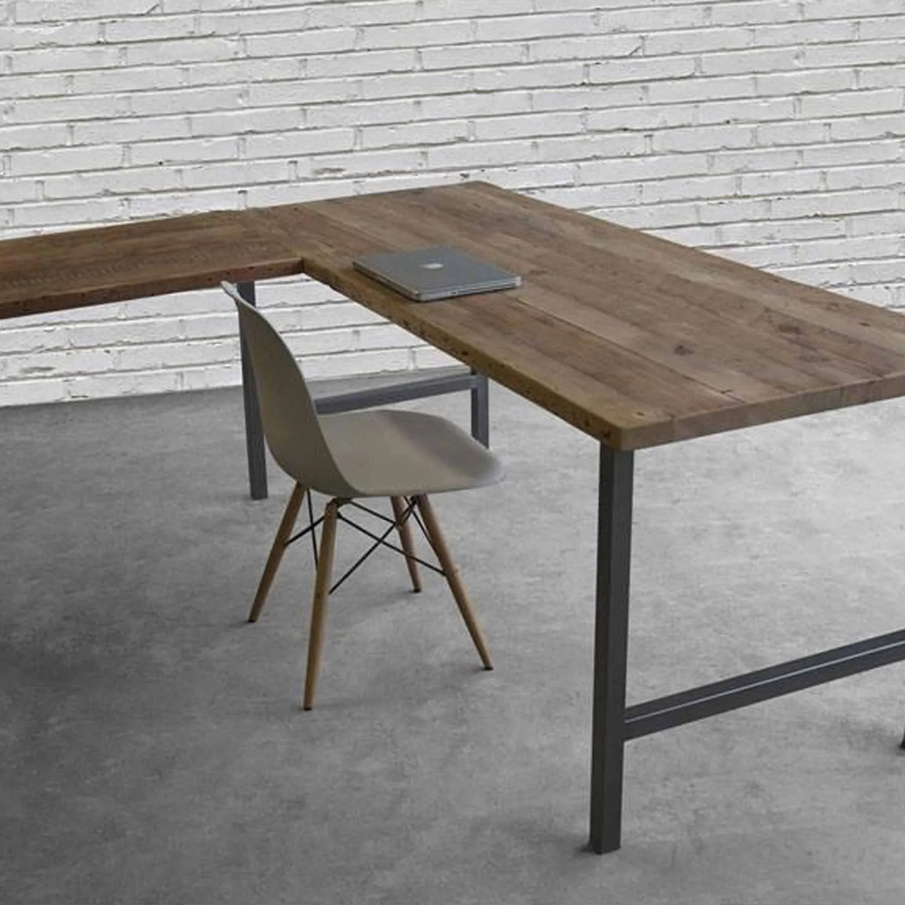 Urban Wood & Steel L Desk