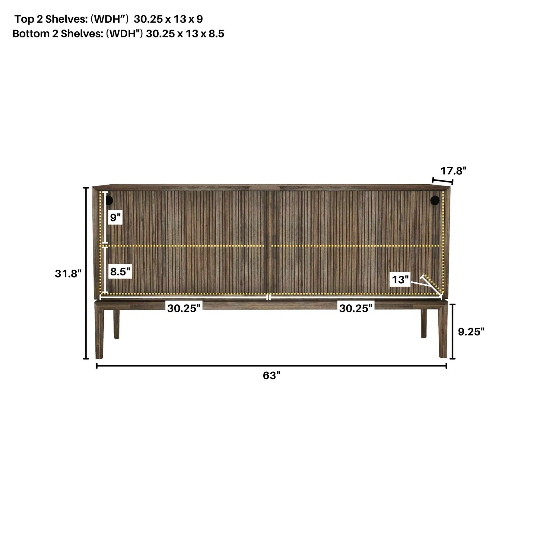 West Sideboard With Sliding Doors