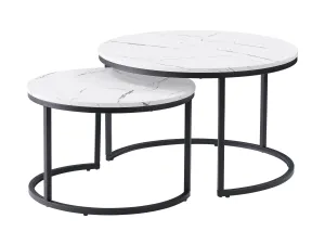 White Marble Round Nesting Coffee Tables