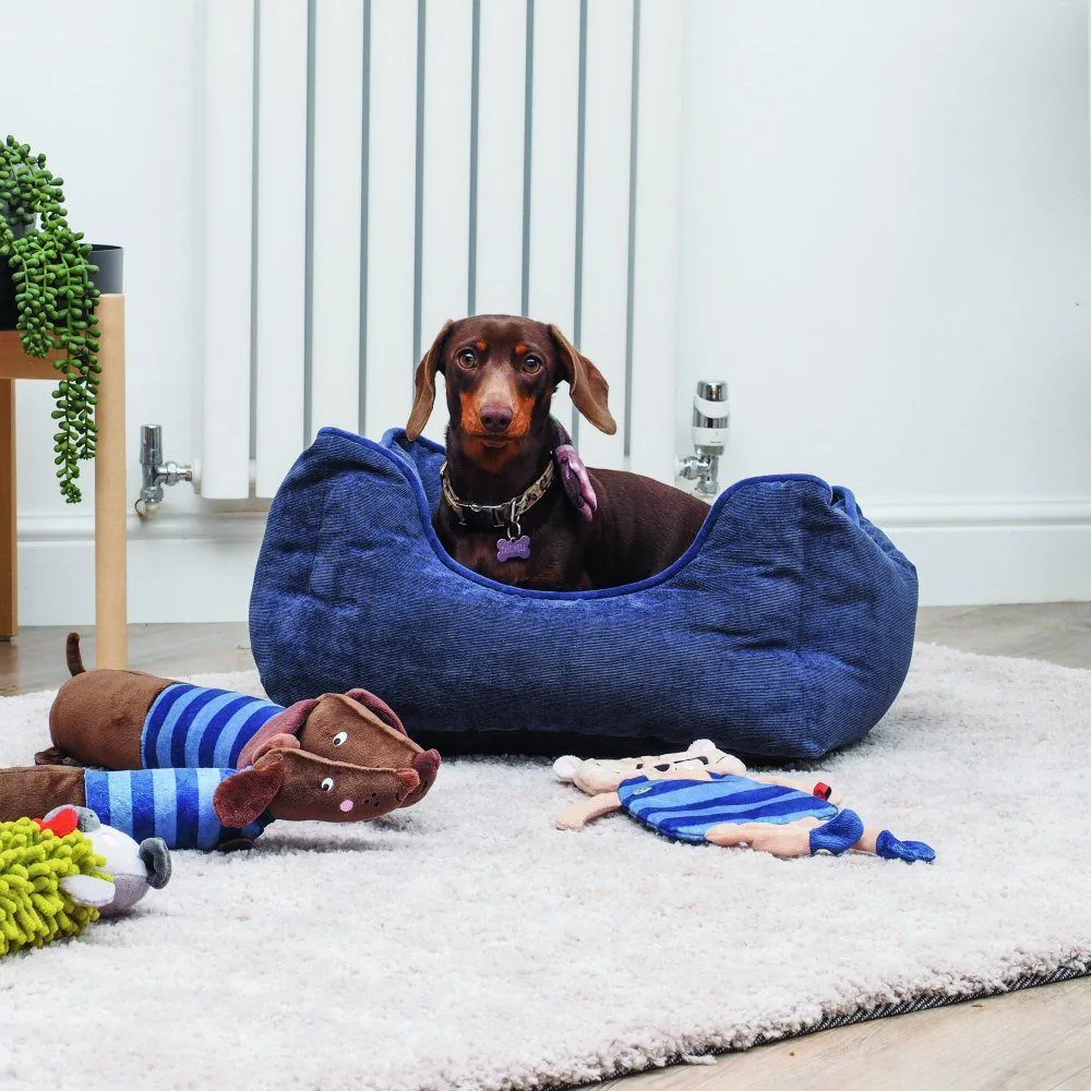 Zoon 80cm Large Navy TuffEarth Recycled Chenille Square Pet Bed